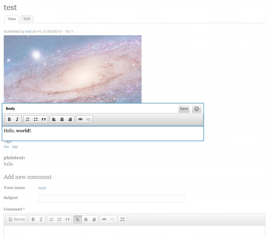 CKEditor through Editor.module both on regular form and for true WYSIWYG.png